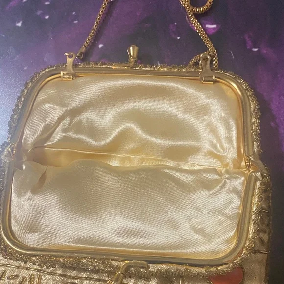 Walborg Gold and Orange Beaded Clutch - Picture 2 of 3